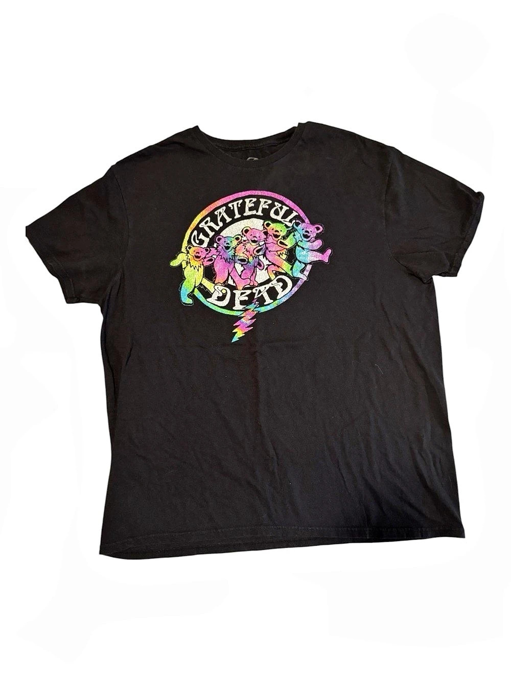 Grateful Dead Dancing Bears Rainbow Graphic T-Shirt Black XL